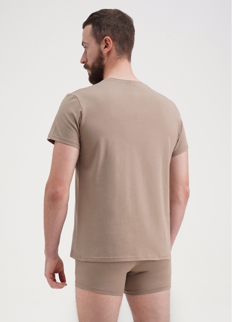 Класична чоловіча футболка Adam 49/409/010 mokko (бежевий)