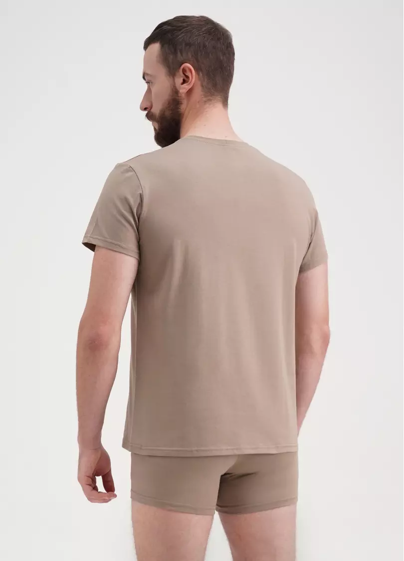 Класична чоловіча футболка Adam 49/409/010 mokko (бежевий)