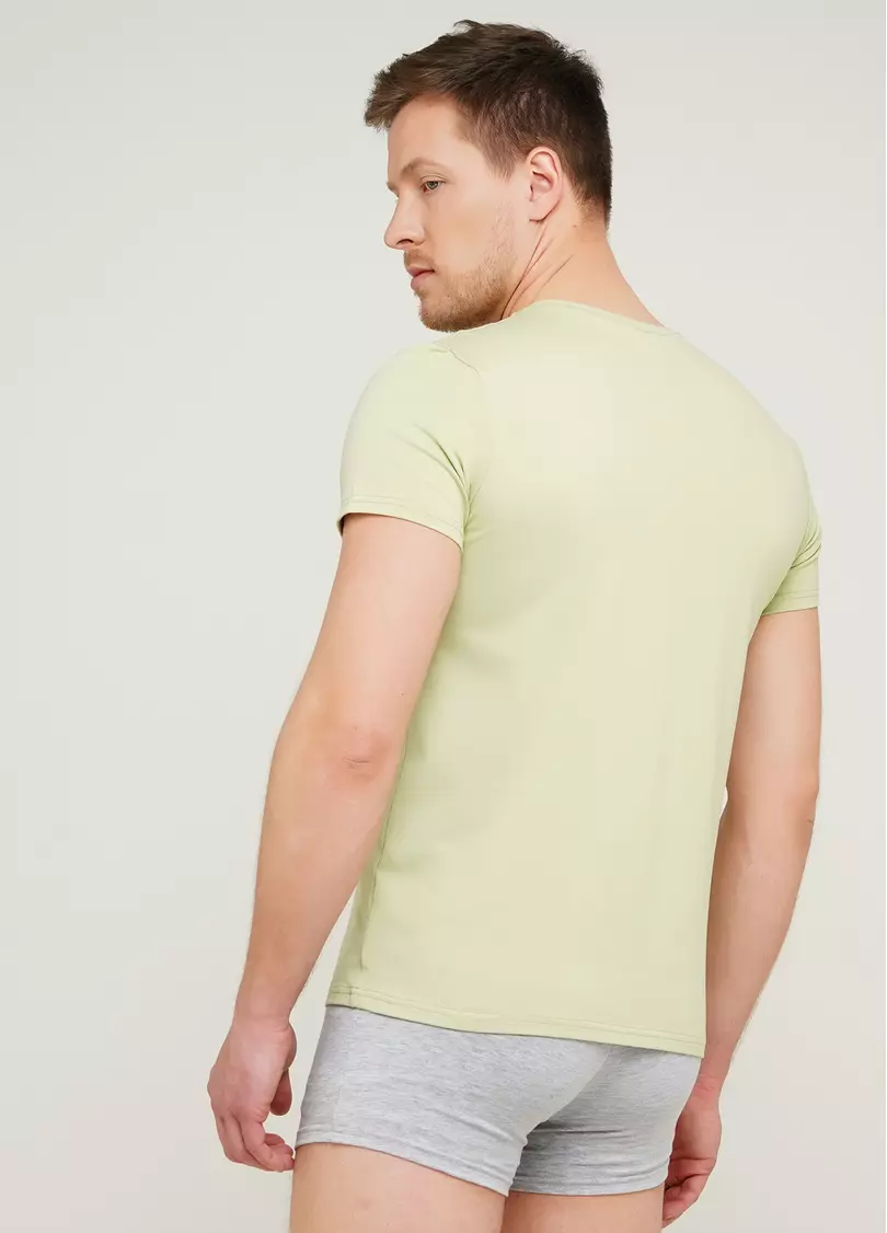 Класична чоловіча футболка Adam 49/409/010 (оливковий)