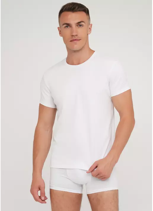 Класична чоловіча футболка Adam 49/409/010 white (білий)