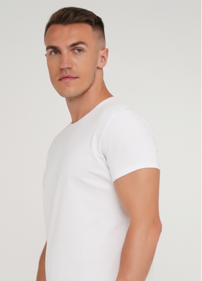 Класична чоловіча футболка Adam 49/409/010 white (білий)