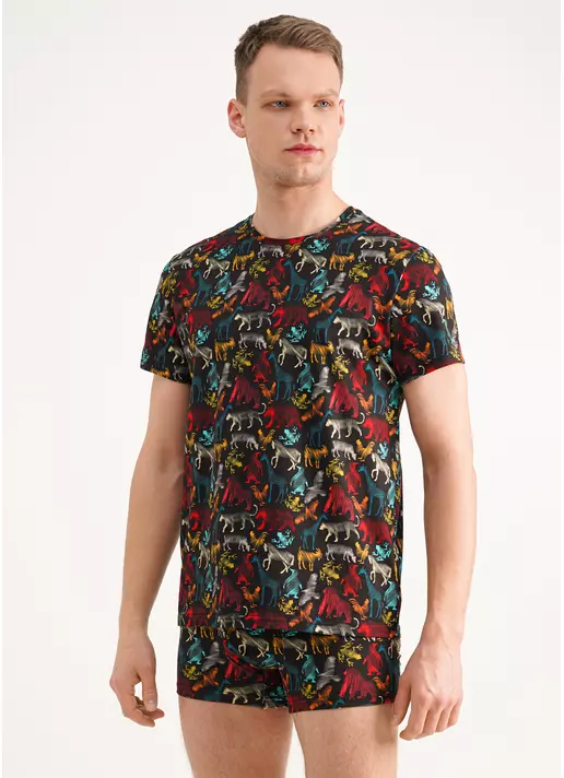Мужская футболка с принтом Adam print 49/409/010 black/animal (черный)