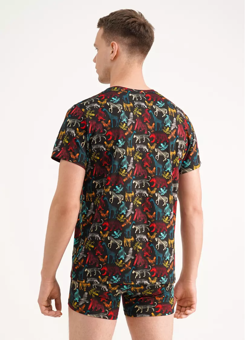 Мужская футболка с принтом Adam print 49/409/010 black/animal (черный)