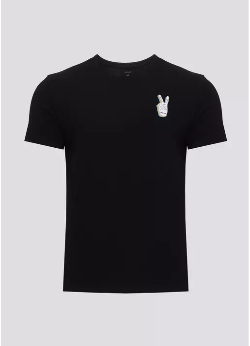 Мужская футболка с принтом "Украина" Adam print 49/409/010 black/hand (черный)