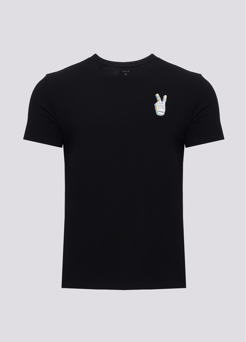 Мужская футболка с принтом "Украина" Adam print 49/409/010 black/hand (черный)