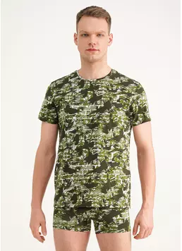 Мужская футболка с принтом Adam print 49/409/010 camouflage khaki (зеленый)