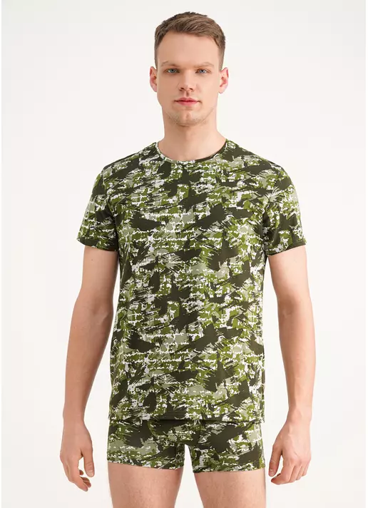 Мужская футболка с принтом Adam print 49/409/010 camouflage khaki (зеленый)