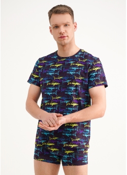 Мужская футболка с принтом Adam print 49/409/010 purple/shark (фиолетовый)