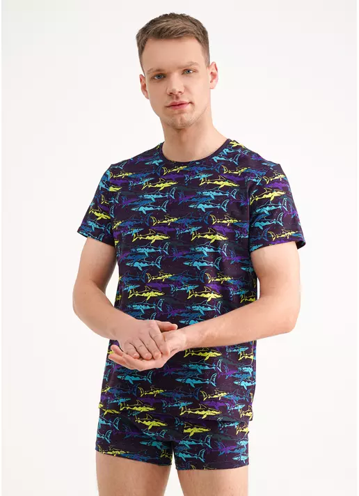 Мужская футболка с принтом Adam print 49/409/010 purple/shark (фиолетовый)