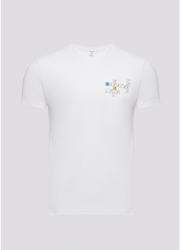 Мужская футболка с принтом "Love. Ukraine. Brave. Free." Adam print 49/409/010 white/crossword (белый)