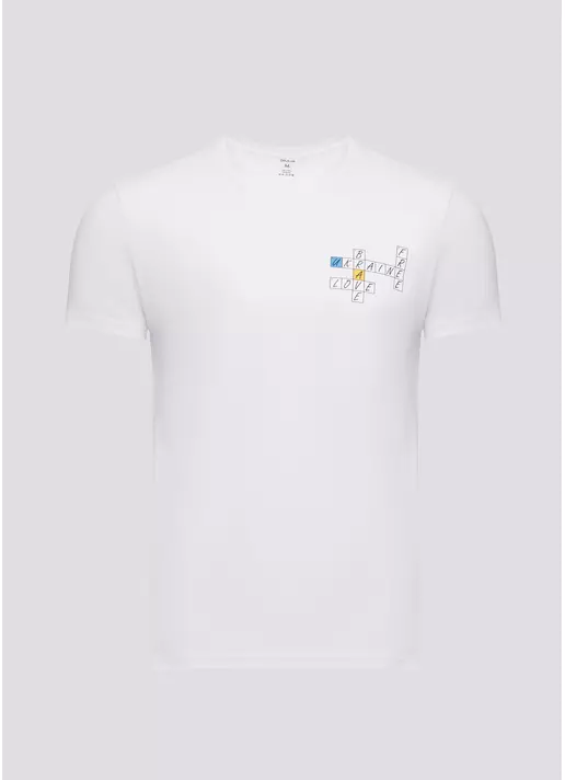 Мужская футболка с принтом "Love. Ukraine. Brave. Free." Adam print 49/409/010 white/crossword (белый)