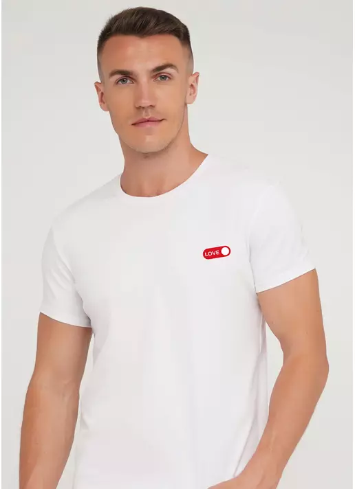Мужская футболка с надписью "Love" Adam print 49/409/010 white/love (белый)