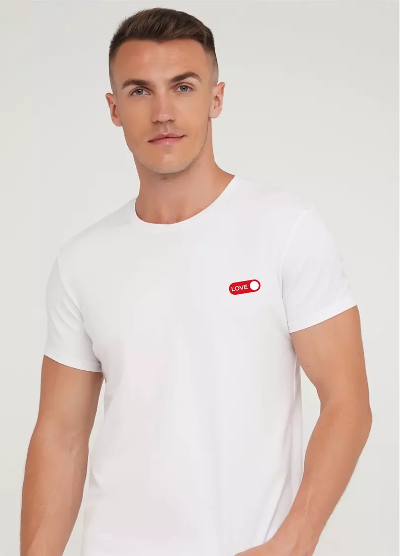 Мужская футболка с надписью "Love" Adam print 49/409/010 white/love (белый)