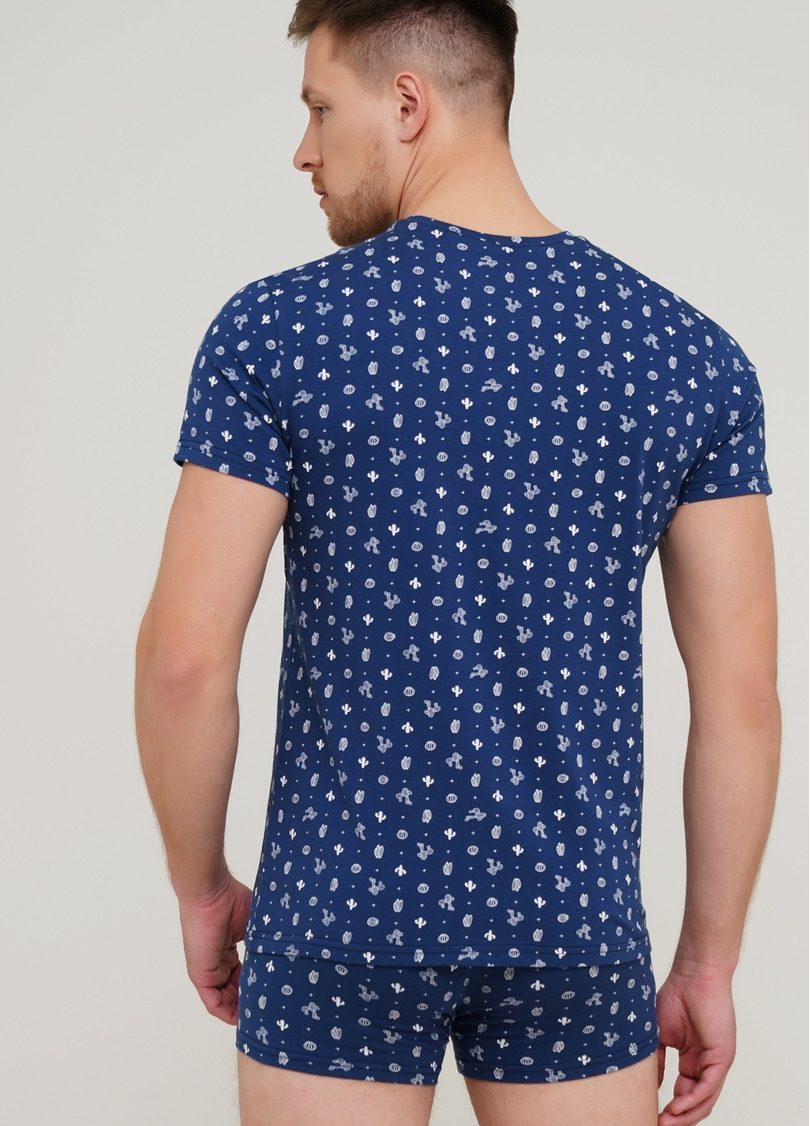 Мужская футболка с принтом Adam print 49/409/010 cactus (синий)