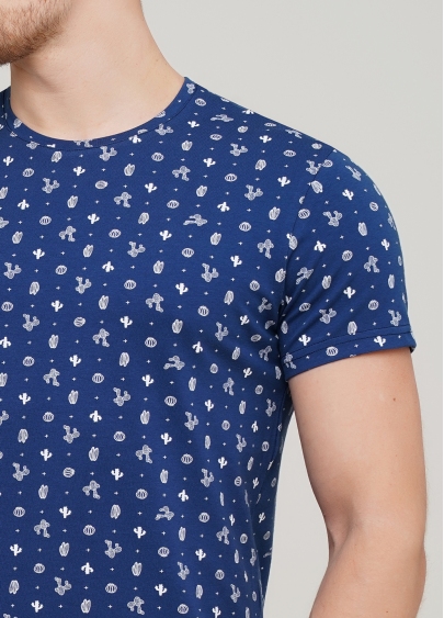 Чоловіча футболка з принтом Adam print 49/409/010 cactus (синій)