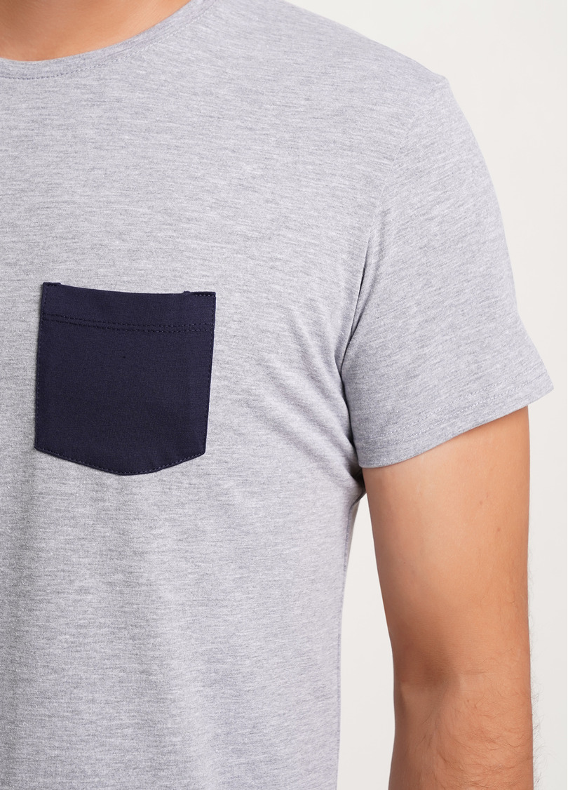 Чоловіча піжама з бавовни COMFORT LIFE 9601/010 grey melange/navy (сірий/синій)