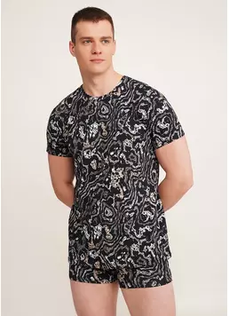 Футболка мужская с принтом COUNTRY PRINT 4601/010 absract print (черный)