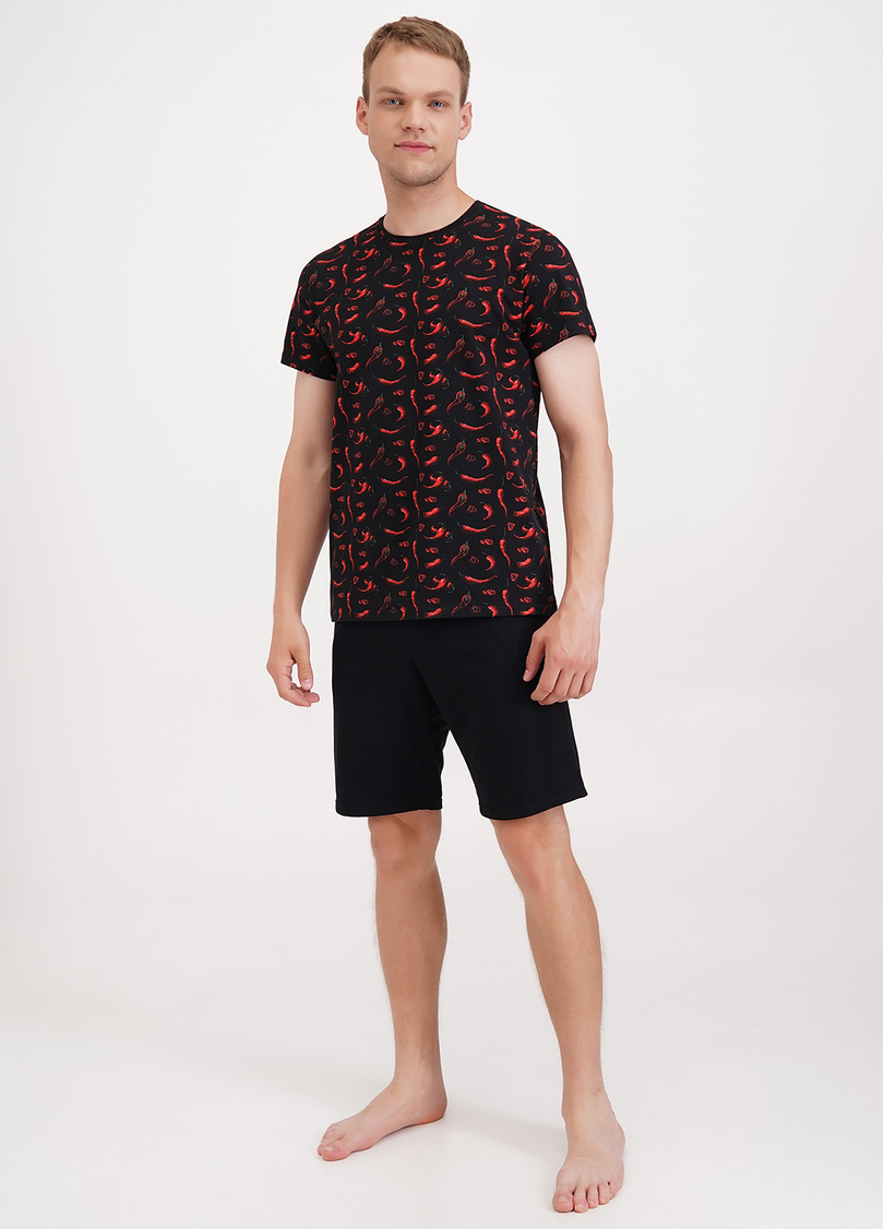 Футболка чоловіча з принтом гострі перці COUNTRY PRINT 4601/010 black/peppers (чорний)