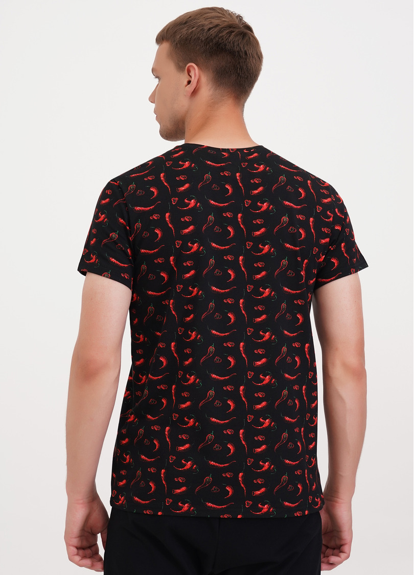 Футболка чоловіча з принтом гострі перці COUNTRY PRINT 4601/010 black/peppers (чорний)