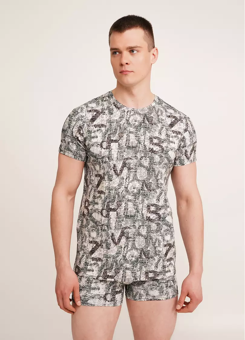 Футболка мужская с принтом COUNTRY PRINT 4601/010 white/letter print (белый)