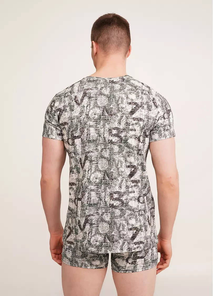 Футболка мужская с принтом COUNTRY PRINT 4601/010 white/letter print (белый)