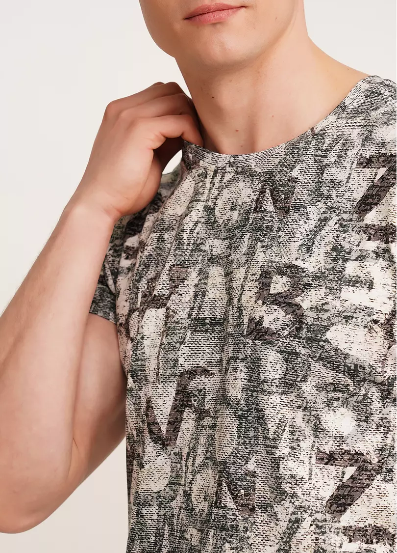 Футболка мужская с принтом COUNTRY PRINT 4601/010 white/letter print (белый)