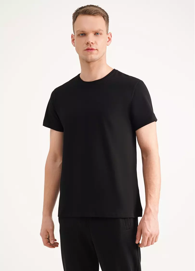 Чоловіча футболка з бавовни G-MAN 4601/010 black (чорний)