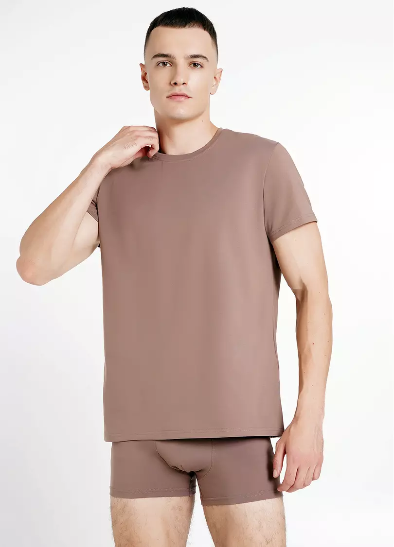 Мужская футболка из хлопка G-MAN 4601/010 chocolate (коричневый)