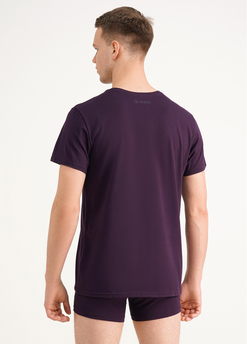 Мужская футболка из хлопка G-MAN 4601/010 dark purple (фиолетовый)