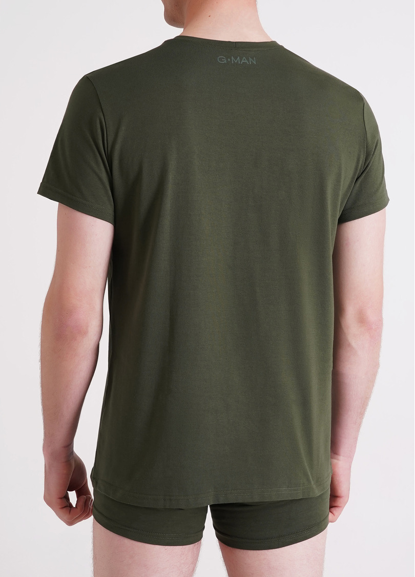 Мужская футболка из хлопка G-MAN 4601/010 light khaki (зеленый)