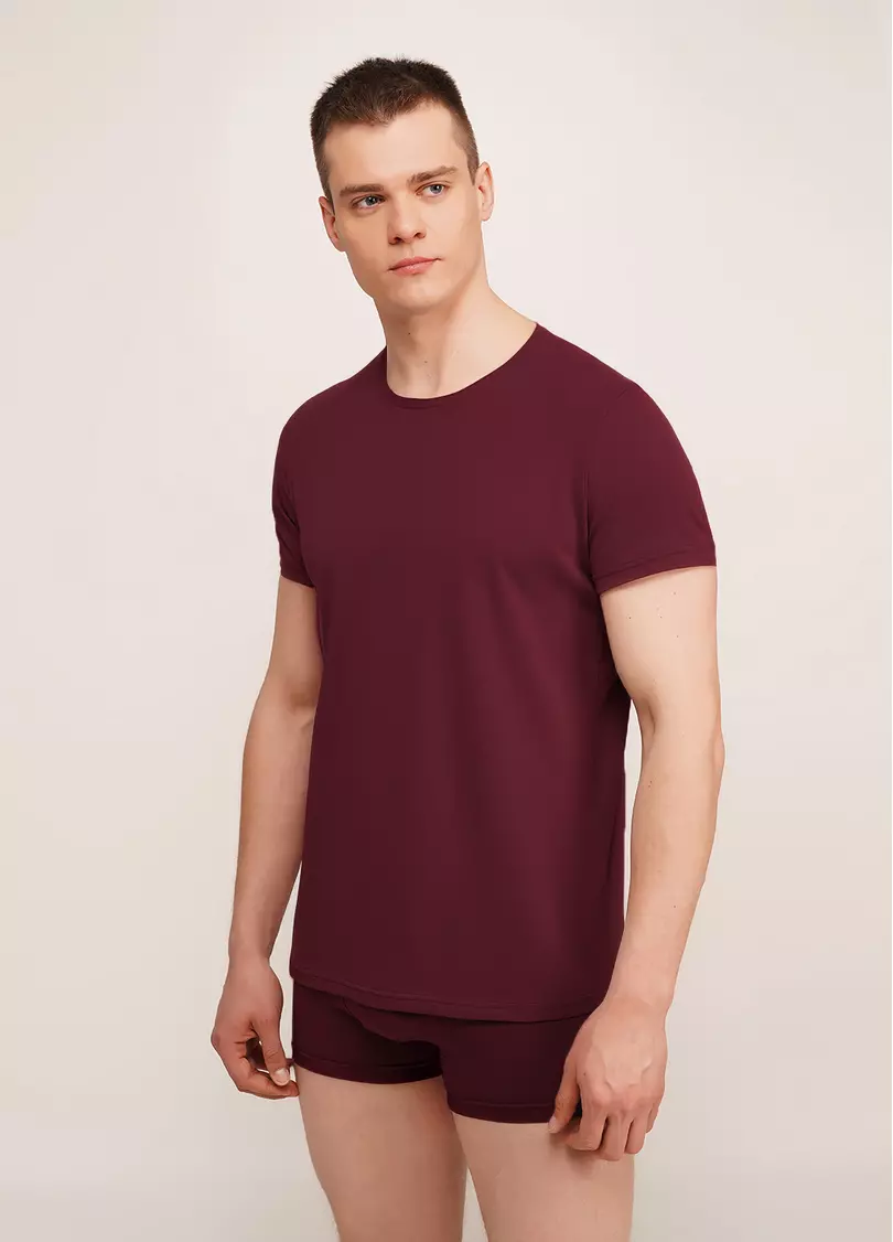 Мужская футболка из хлопка G-MAN 4601/010 maroon (бордовый)