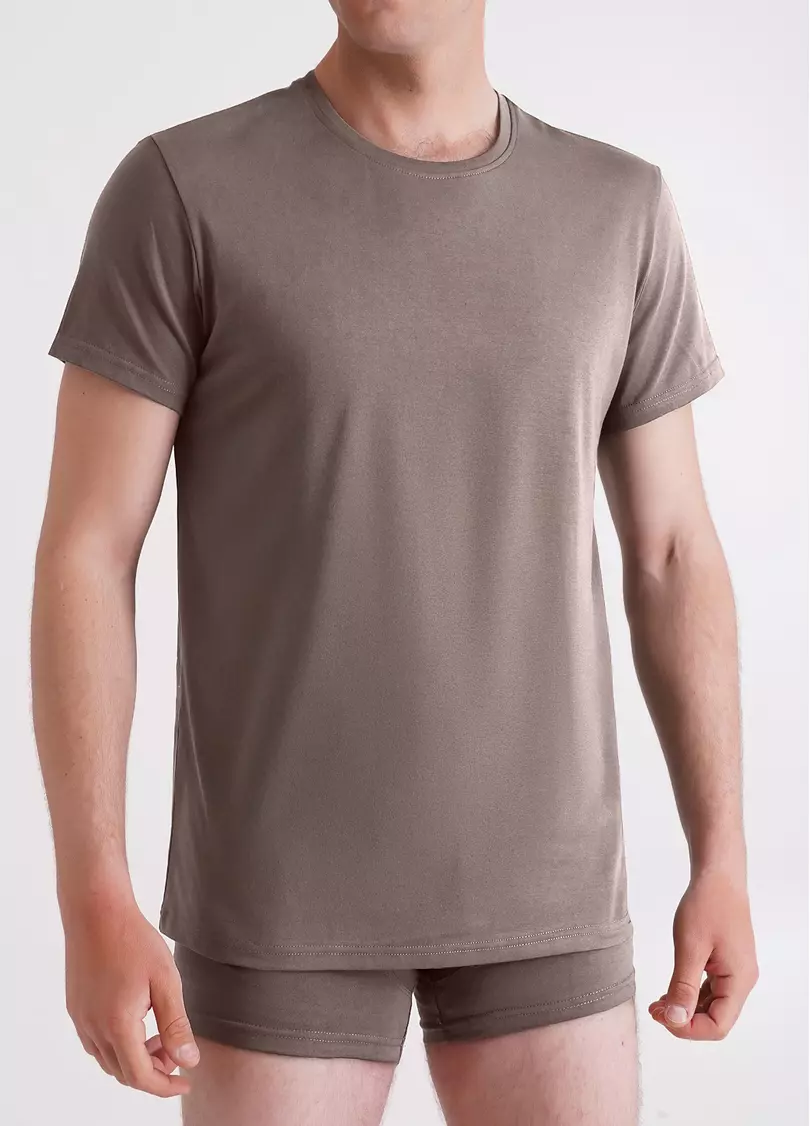 Мужская футболка из хлопка G-MAN 4601/010 mocha taupe (коричневый)