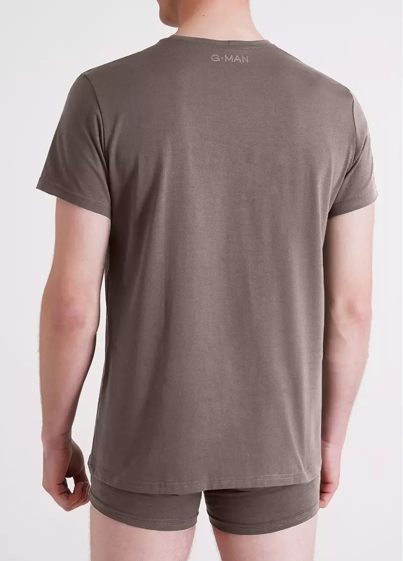 Мужская футболка из хлопка G-MAN 4601/010 mocha taupe (коричневый)