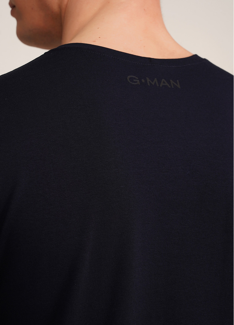 Чоловіча футболка з бавовни G-MAN 4601/010 navy (синій)