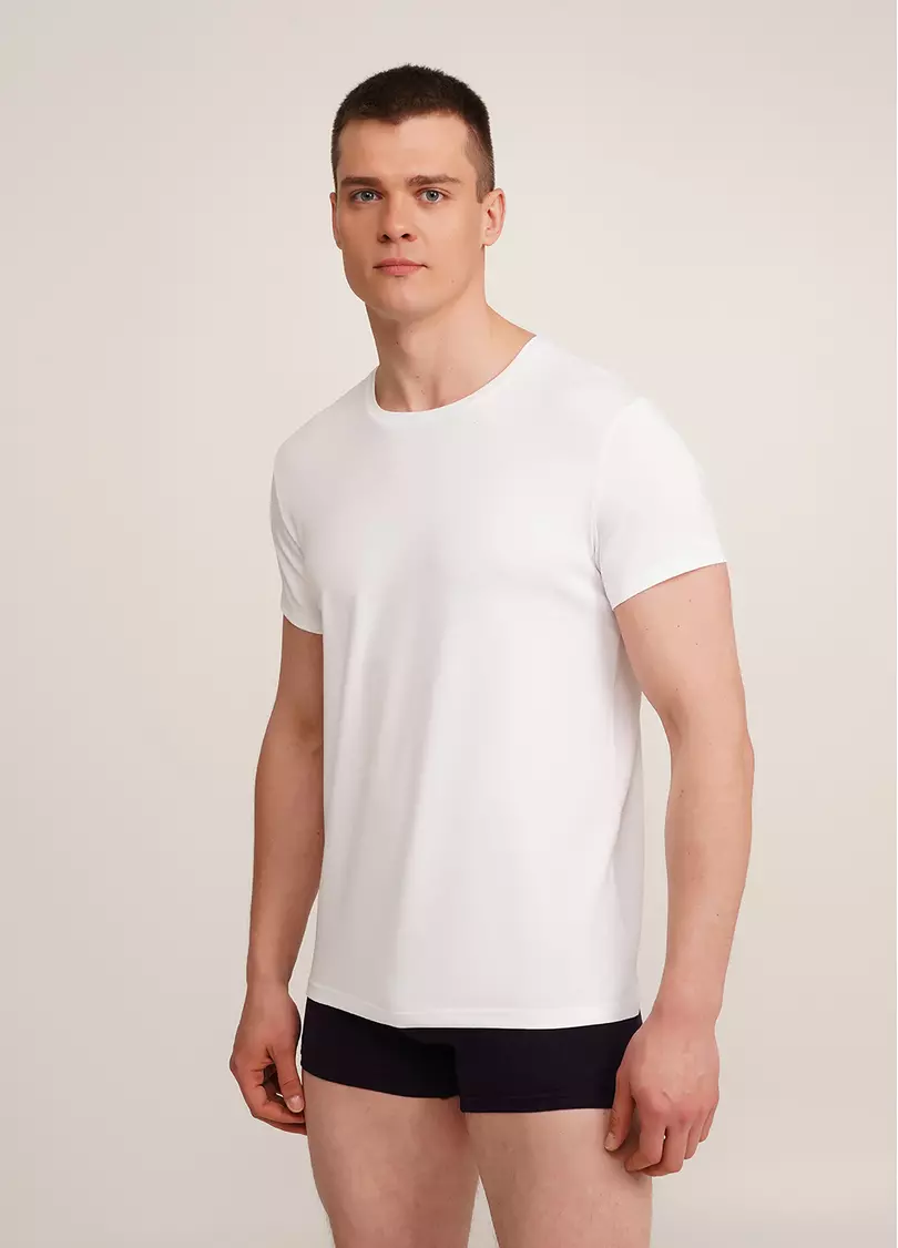 Чоловіча футболка з бавовни G-MAN 4601/010 white (білий)