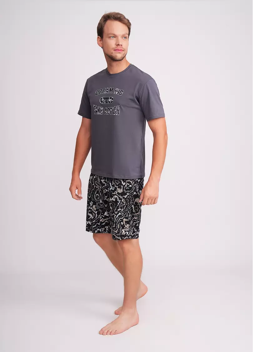 Мужская футболка с принтом STREET SEAL 4602/010 antracite/letter print (серый)