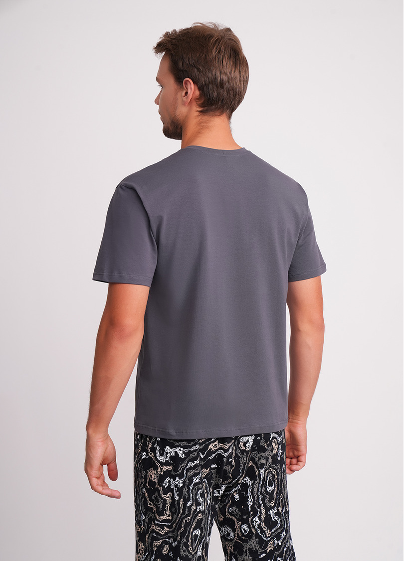 Чоловіча футболка з принтом STREET SEAL 4602/010 antracite/letter print (сірий)