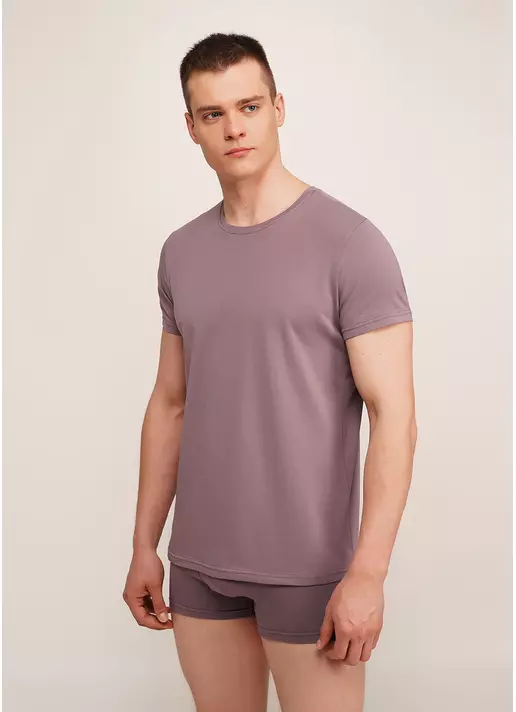 Мужская футболка хлопковая T-SHIRT CLASSIC MEN 4601/010 muted mauve (розовый)
