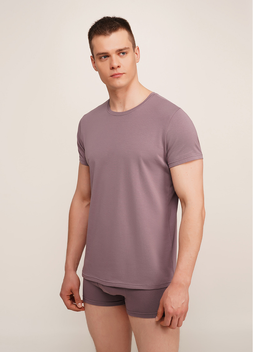 Мужская футболка хлопковая T-SHIRT CLASSIC MEN 4601/010 muted mauve (розовый)