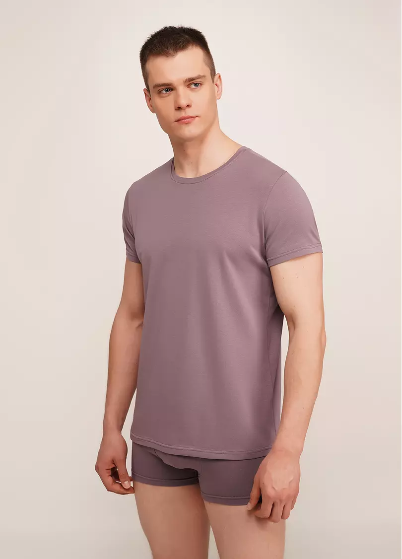 Мужская футболка хлопковая T-SHIRT CLASSIC MEN 4601/010 muted mauve (розовый)