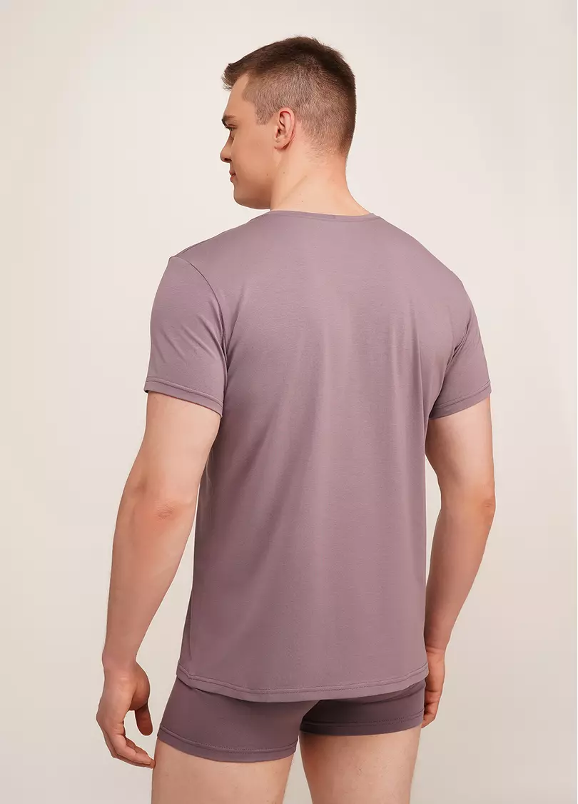 Мужская футболка хлопковая T-SHIRT CLASSIC MEN 4601/010 muted mauve (розовый)
