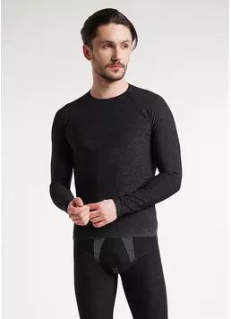 Бесшовная термокофта мужская THERMO T-SHIRT MELANGE MAN nero (черный)