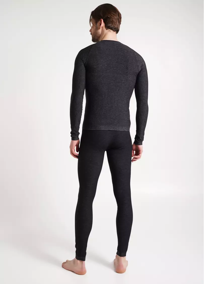 Бесшовная термокофта мужская THERMO T-SHIRT MELANGE MAN nero (черный)