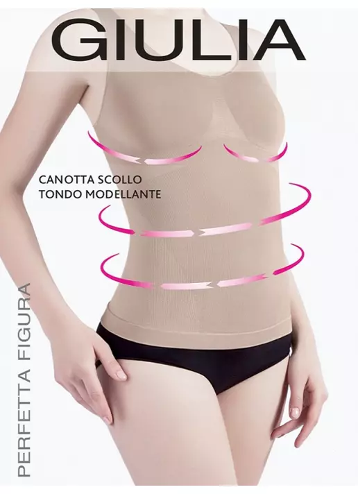 Коригуючий безшовний топ 8688 CANOTTA SCOLLO TONDO MODELLANTE