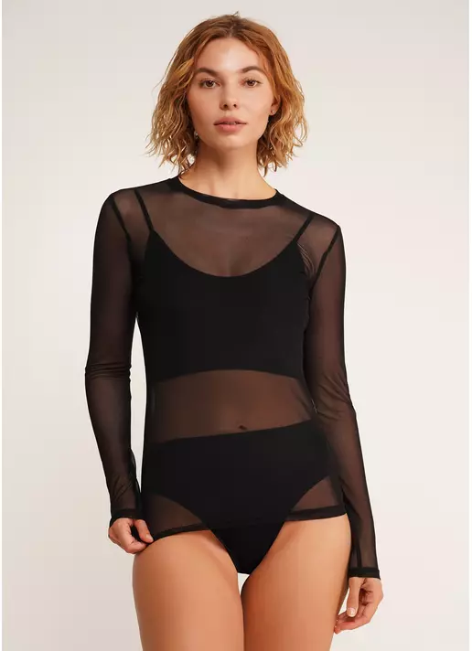 Лонгслив из сетки AIR MESH 7001/070 black (черный)