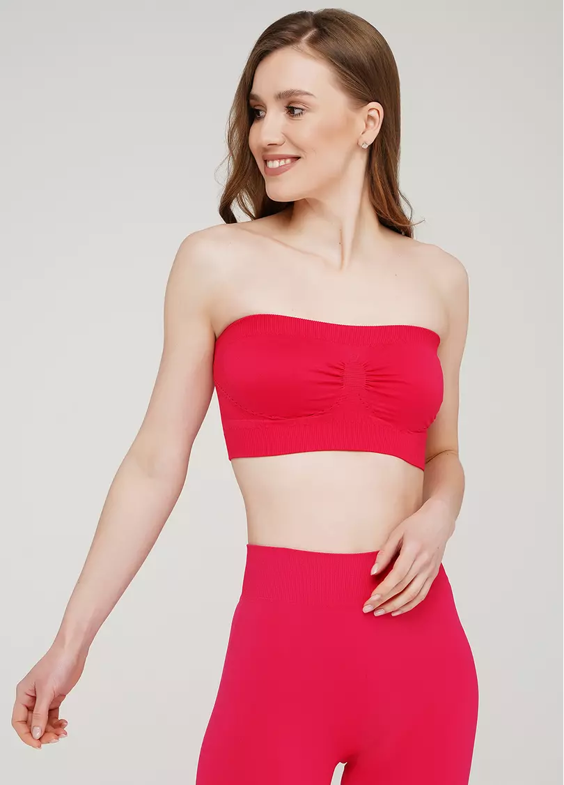 Топ бандо BANDEAU (ярко-розовый)