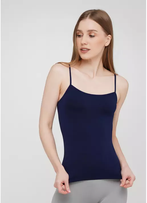 Майка на тонких бретелях безшовна CAMISOLE COLOR rhodonite (синій)