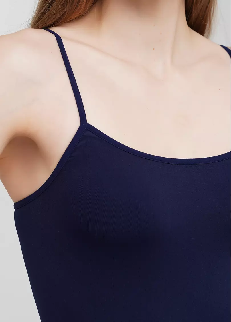 Майка на тонких бретелях бесшовная CAMISOLE COLOR rhodonite (синий)