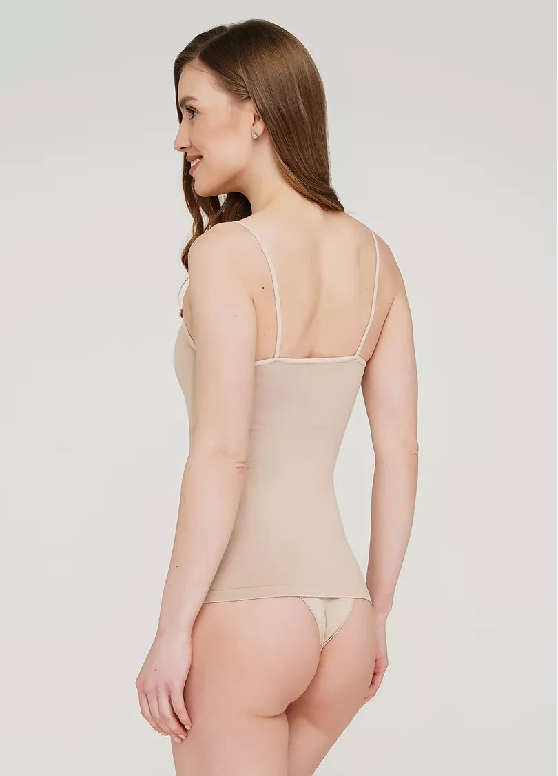 Безшовна майка на тонких бретелях CAMISOLE (бежевий)
