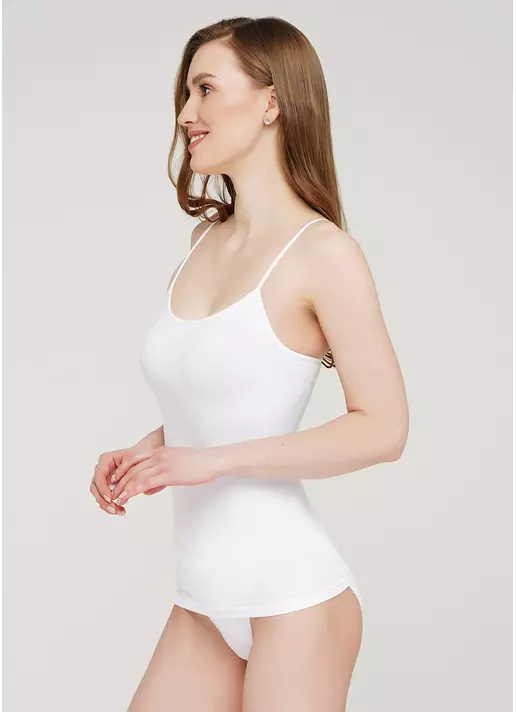 Безшовна майка на тонких бретелях CAMISOLE (білий)